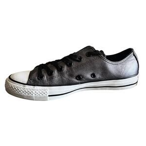 CONVERSE All Star Metallic Gray Leather Chuck Taylor Sneakers 544924C Shoes Sz 8